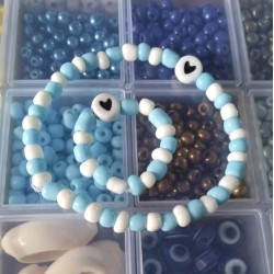 Blue & White Bracelet & Ring